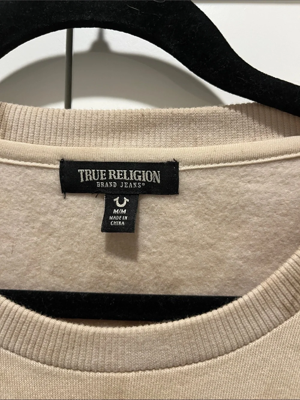 True Religion Neutral Beige Crewneck Sweatshirt
